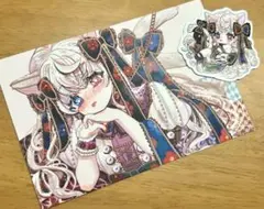 【オリジナルデジタルイラスト】ポストカード&ステッカー(シール)【アート】