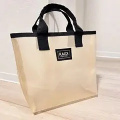 カルディ KALDI メッシュトートバッグ ベージュ エコバッグ メッシュバッグのサムネイル