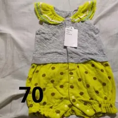 après les cours ドット柄ロンパース 70