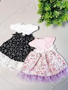 リカちゃんサイズの服　ハンドメイド　ワンピース２点セットのサムネイル