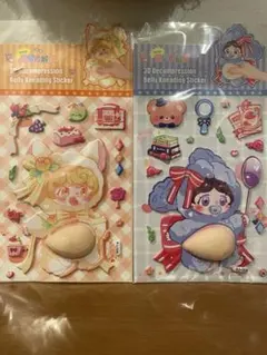 ラスト1点！3Dおなかぷにぷにシールマシュマロステッカー2枚セット