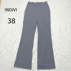 インディヴィ スラックス パンツ フォーマル グレー【38】通勤 通学 参観