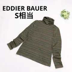 エディーバウアー マルチボーダータートルネックカットソー ハイネック インナー