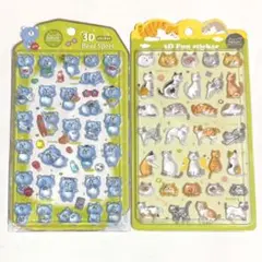 【海外限定】Nekoni 3Dシール 立体シール 2種セット