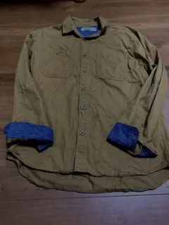 ベージュ コットン 長袖シャツ