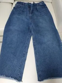 デニム ワイドレッグジーンズ