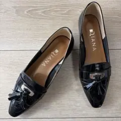 DIANAタッセルローファー 22cm エナメル ブラック フォーマル オフィス