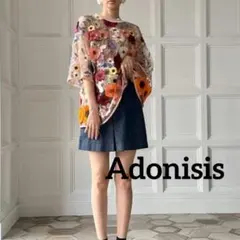 【美品】Adonisis 3Dフラワー カットソー ブラウス シアー 25年春夏のサムネイル