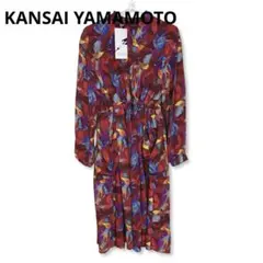 新品 KANSAI YAMAMOTO 山本寛斎 ワンピース 赤 花柄 ボタニカルのサムネイル