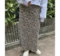 WC レオパードロングスカート 韓国 韓国ファッション