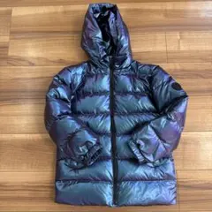 GAP KIDSフード付き【メタリックダウンコート】サイズ8 ブルーメタリック