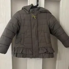 プティマイン　カーキ　中綿コート フリル