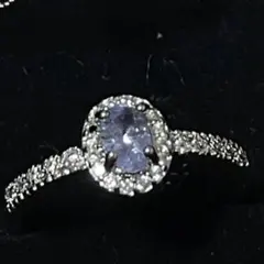 天然　タンザナイト　宝石質　シルバーオープンリング　フリーサイズ