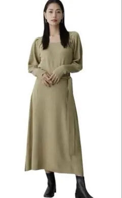 【タグ付き未使用】AZULbyMOUSSY スクエアネックニットワンピ　マウジー