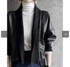 ブラックレザージャケット　L