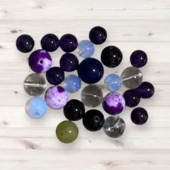 ガラスビーズ　複数色　天然石　約25個　ブレスレット　アクセサリー　ビーズ