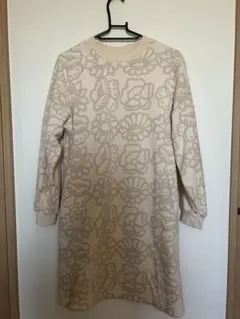 ユニクロ　150cmマリメッコ フリースワンピース アイボリー