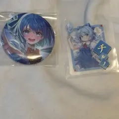 東方Projecダイソー チルノ 缶バッジ クリアカード