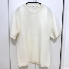 ウォッシャブルミラノリブニットTシャツ　メンズS ホワイト　481726