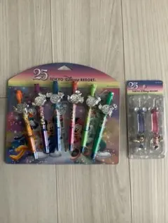 東京ディズニーリゾート 25周年 ボールペンセット　ストラップ2本