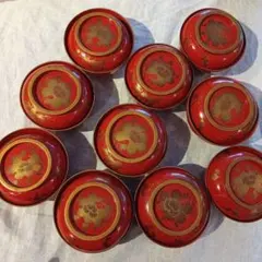 バラ売り可！時代金縁朱漆に極上風物蒔絵の映えるお椀10点（検輪島塗蒔絵椀 8-3 輪島塗 汁椀／鉄線蒔絵／総朱塗 | 輪島塗 加藤漆器店 公式