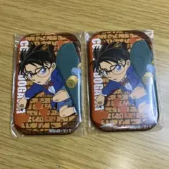 A04） 名探偵コナン 缶バッジ まるかく スクエア コナン2点セット