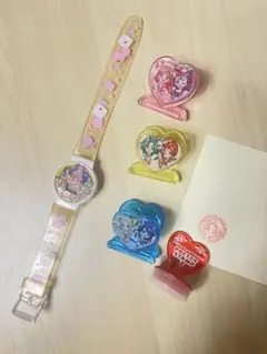【平成レトロ】プリキュア 腕時計 クリップ スタンプ プリキュア5GoGo!