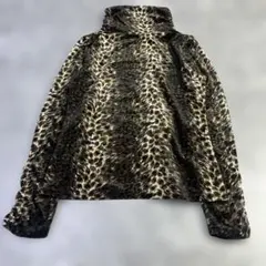 レオパード ハイネック トップス 当時物 Y2K 平成ギャル