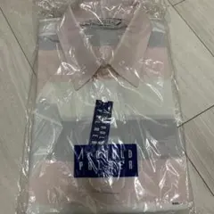 未使用 半袖シャツ ピンク グレー ストライプ