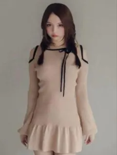 ワンピース ANDMARY Hana knit mini dress アンドマリー Hana knit mini dress - メルカリ
