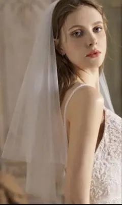 ウェディングベール ショート ホワイト KPOP ダンス 衣装 花嫁 二段ベール