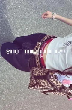 ヒョウ柄 レオパード ベルト ゴールド y2k 平成