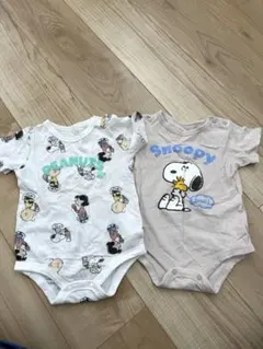 PEANUTS スヌーピー ロンパース 2枚セット 70-80cm