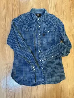 G-STAR RAW 青チェック 長袖シャツ