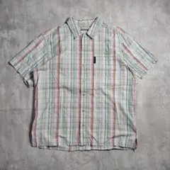 コロンビア　半袖シャツ　チェック　古着　M