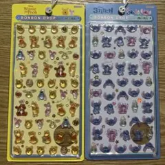 ボンボンドロップシール　ミニ　スティッチ　くまのプーさん　正規品