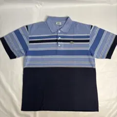 LACOSTE ラコステ フランス製 ボーダー ポロシャツ 半袖 ネイビー