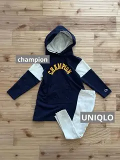 Champion 起毛 フード付き　ユニクロ　ストレッチパンツ　110 キッズ