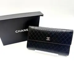 【極美品】CHANEL シャネル 長財布 キャビアスキン 金具 ココマーク