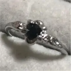 ブラックストーン シンプル 一粒 シルバーリング 華奢