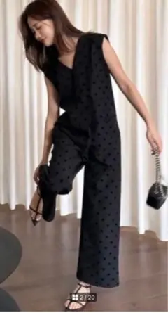 ドット柄 オーバーオール