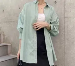 NICE CLAUP 肩開きマルチwayシャツ グリーン