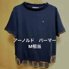 Arnold Palmer 半袖Tシャツ ネイビー チェック柄のサムネイル
