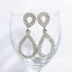 No.704 ビジュードロップピアス シルバー 韓国 上品 高見え