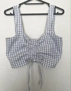 セットアップ　グレー　ギンガムチェック　Mサイズ