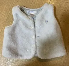 familiar ファミリア ベビーベスト 70cm リバーシブル 水色