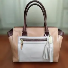 COACH ベージュホワイト トートバッグ