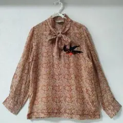 最終 D-due デ・ドゥエ リバティ柄 コットンシルク リボン 刺繍
