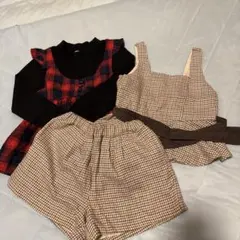 petit main 長袖カットソーとショートパンツセット 110