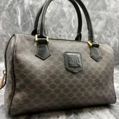 美品✨セリーヌ ミニボストン 黒マカダム レザー PVC ブラック